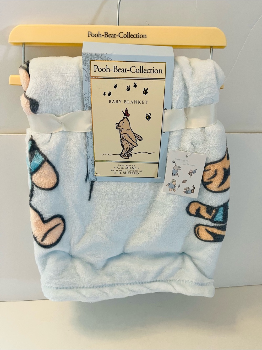 Winnie the Pooh Bear Collection Baby Blanket Football Cheering for you Forever